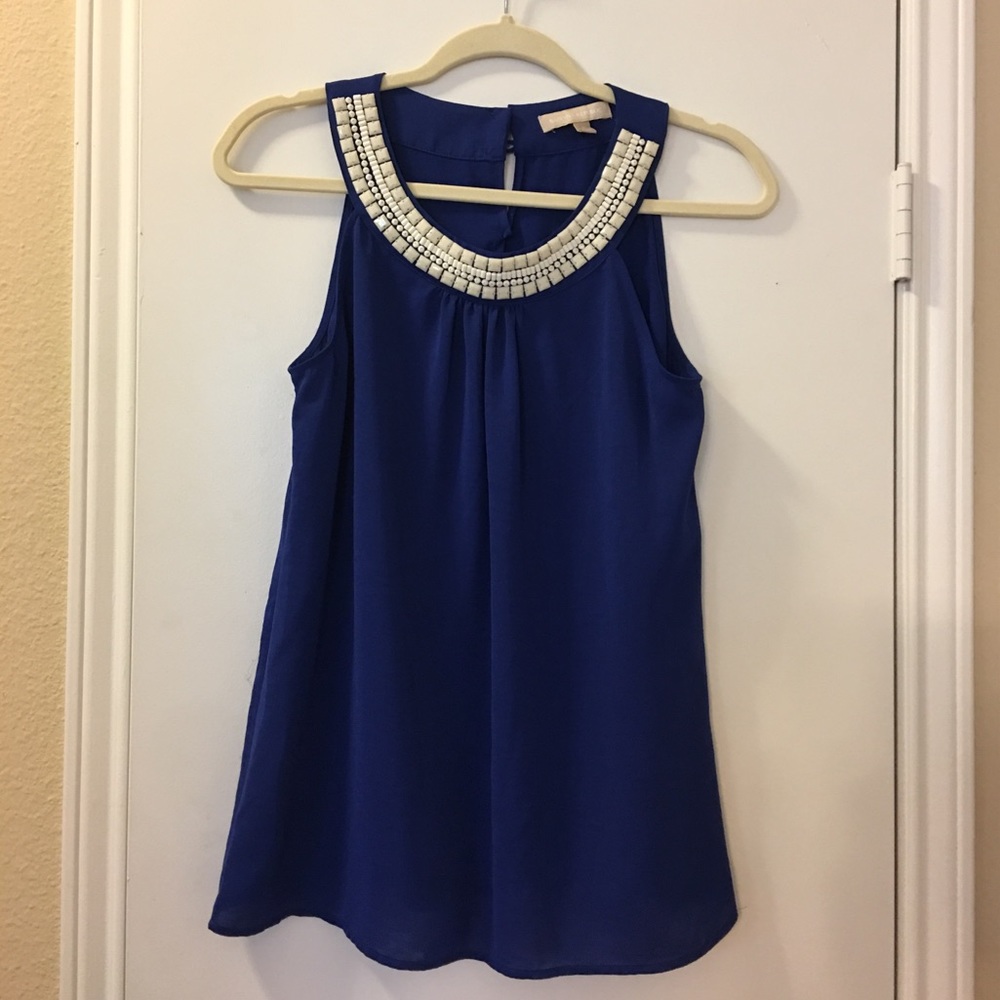 Banana Republic Blue Tank with Decorative detail